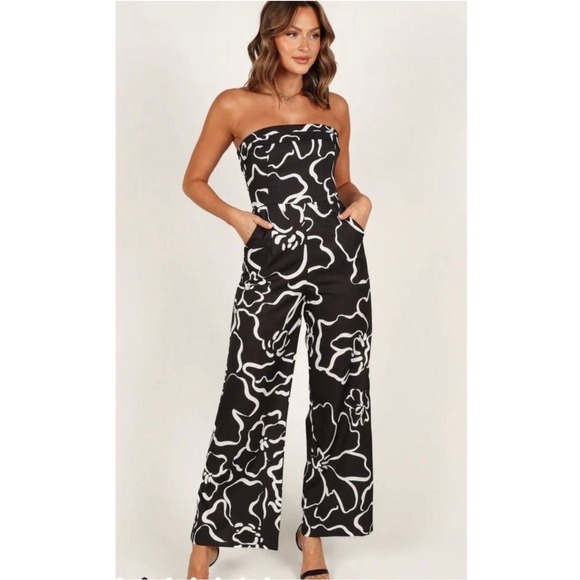 Seven Wonders Pants - Seven Wonders Runway YORK JUMPSUIT - WHITE/BLACK FLORAL